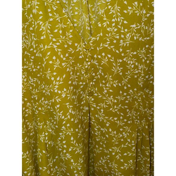 EUC Cynthia Rowley Floral Blouse Green Short Sleeve Size 1X - Picture 6 of 8